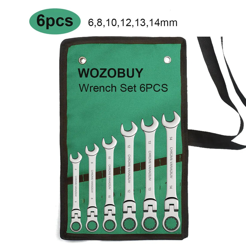 Ratchet Spanner Wrench Set 8-22mm Gear Ring Ratcheting Combination Wrench Kit