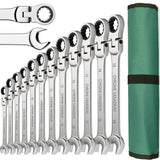 Ratchet Spanner Wrench Set 8-22mm Gear Ring Ratcheting Combination Wrench Kit