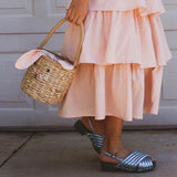 Rattan Bucket Bag for Kids & Adults, Beach Straw Bag