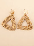 Rattan Geometric Drop Earrings ME024