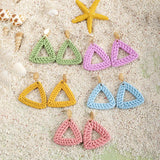 Rattan Geometric Drop Earrings ME024
