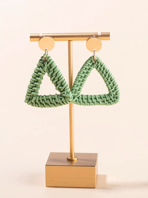 Rattan Geometric Drop Earrings ME024