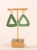 Rattan Geometric Drop Earrings ME024