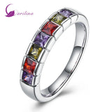 Silver Ring Red Green Purple Semi Precious Stone AR2114