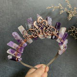 Raw Amethyst Crystal Crown Headband Hair Accessories Witch Gift