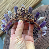 Raw Amethyst Crystal Crown Headband Hair Accessories Witch Gift