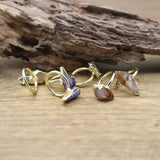 Raw Amethysts Tail Rings Citrines Druzy Chips Golden Circle Finger Ring