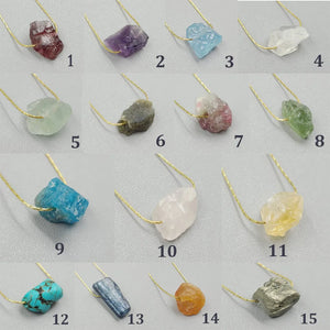 Raw Aquamarine March Birthstone Necklace Throat Chakra Crystal Healing