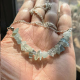 Raw Aquamarine Necklace, March Birthstone Jewelry