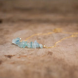 Raw Aquamarine Necklace, March Birthstone Jewelry