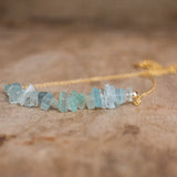 Raw Aquamarine Necklace, March Birthstone Jewelry