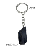 Raw Tourmaline Keychain Handbag Charm Natural Quartz Keyring
