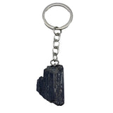 Raw Tourmaline Keychain Handbag Charm Natural Quartz Keyring