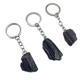 Raw Tourmaline Keychain Handbag Charm Natural Quartz Keyring