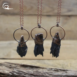 Raw Tourmaline Pendant Necklace Healing Gemstone