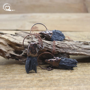 Raw Tourmaline Pendant Necklace Healing Gemstone