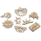 Raw Brass Sun Moon Charms for DIY Jewelry Making