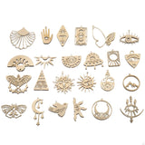 Raw Brass Sun Moon Charms for DIY Jewelry Making