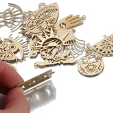 Raw Brass Sun Moon Charms for DIY Jewelry Making
