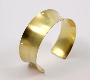 Raw Brass Cuff Bracelet Blank Bangle 7 Holes - Width 25 mm