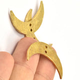 Raw Brass Hammered Moons Charms Pendant N387--4choose