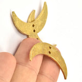 Raw Brass Hammered Moons Charms Pendant N387--4choose
