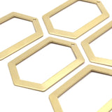 Brass Hexagon Charms Pendants sz(54x32x0.80mm)