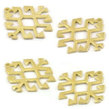Raw Brass Rug Pattern Charms Pendant Findings