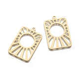 Brass Sun Ray Charms Tarot Card Pendant for DIY Celestial Jewelry