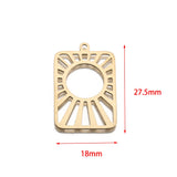 Brass Sun Ray Charms Tarot Card Pendant for DIY Celestial Jewelry