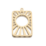 Brass Sun Ray Charms Tarot Card Pendant for DIY Celestial Jewelry