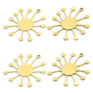 Raw Brass Virus Charms Earrings DIY Jewelry Findings Pendants