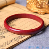 Cinnabar Bracelet Women's Antique Heart Sutra Wide Narrow Natural Hand Carving