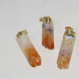 Raw Citrine Yellow Druzy Stone Necklace Pendant for Women
