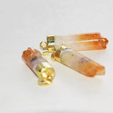 Raw Citrine Yellow Druzy Stone Necklace Pendant for Women