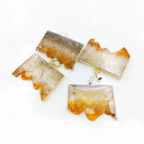 Citrine Geode Slice Pendants Yellow Druzy Charms for DIY Jewelry