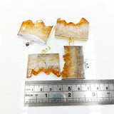 Citrine Geode Slice Pendants Yellow Druzy Charms for DIY Jewelry