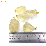 Raw Citrine Quartz Pendant Large Rough Yellow Crystal Freeform Pendant