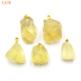 Raw Citrine Quartz Pendant Large Rough Yellow Crystal Freeform Pendant