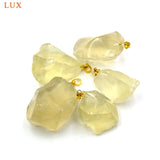 Raw Citrine Quartz Pendant Large Rough Yellow Crystal Freeform Pendant