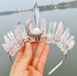 Crystal Headband Quartz Crown Rose Headband Jewelry Hair Accessories