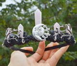 Amethyst Crystal Tiara Crown Halloween Witch Accessories