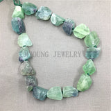 Raw Fluorite Crystal Quartz Nugget Beads, Healing Crystal MY0108