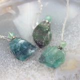 Fluorite Perfume Bottle Pendant Necklace