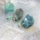 Fluorite Perfume Bottle Pendant Necklace