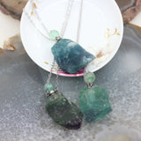 Fluorite Perfume Bottle Pendant Necklace