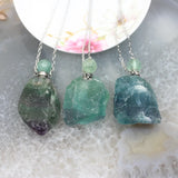 Fluorite Perfume Bottle Pendant Necklace