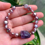 Amethysts Crystal Quartz Charm Freshwater Pearl Bracelets