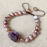 Amethysts Crystal Quartz Charm Freshwater Pearl Bracelets