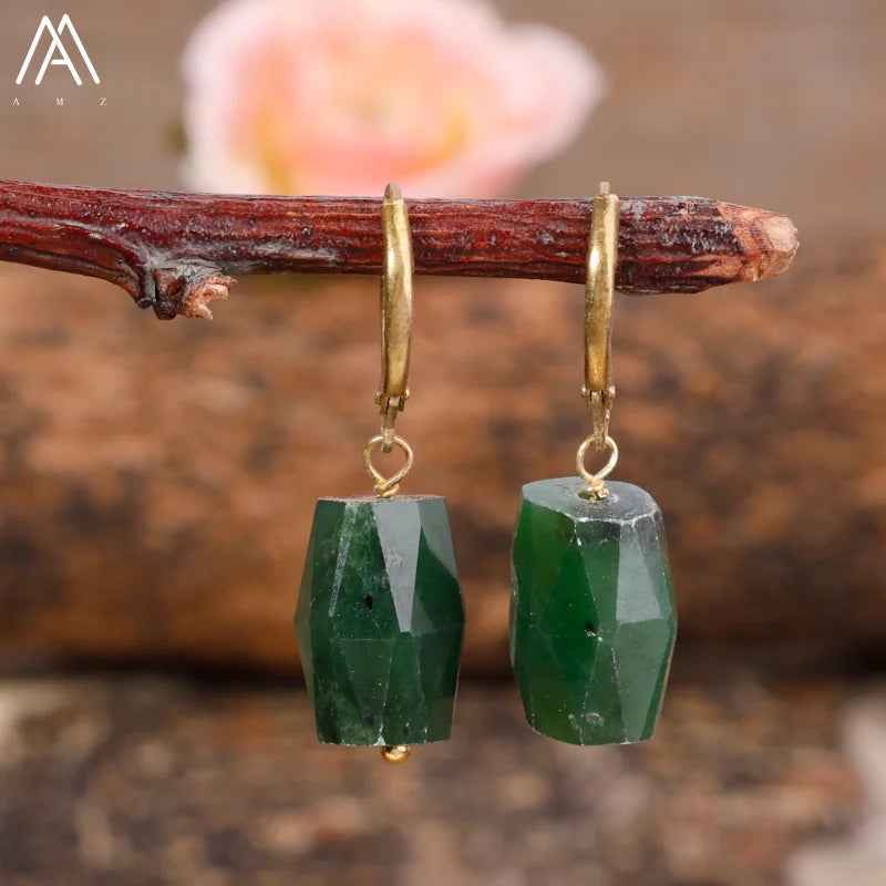 Raw Mineral Crystal Stone Earrings For Women Amethysts Dangle Earring Jewelry